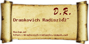 Draskovich Radiszló névjegykártya